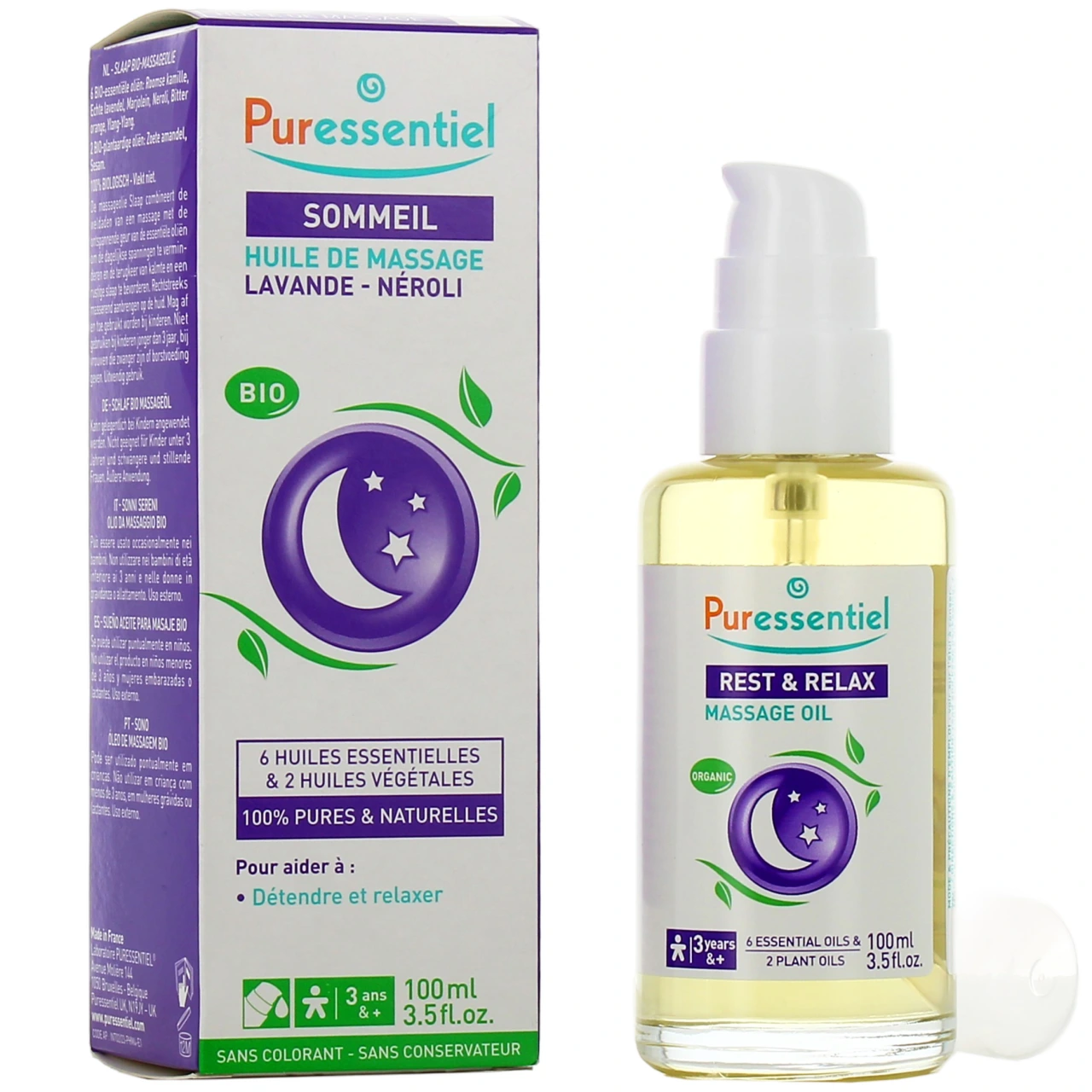 Puressentiel Huile de massage détente Bio - Puressentiel