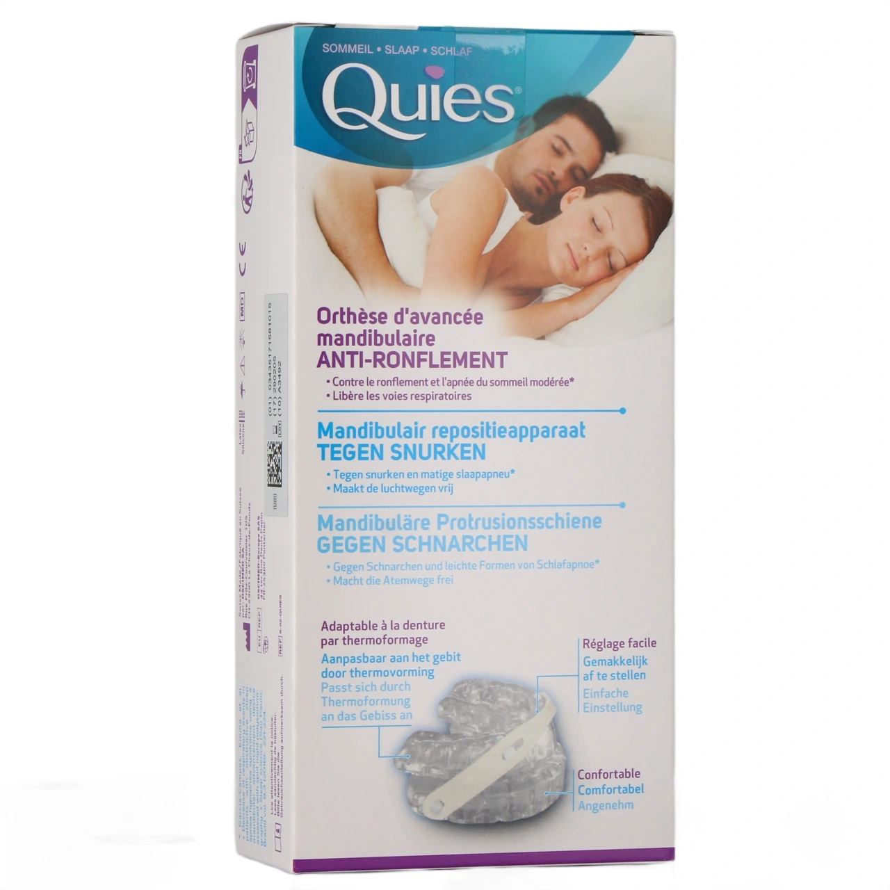 Quies Orthèse d'Avancée Mandibulaire Ronflement et Apnée Modérée du Sommeil - Quies