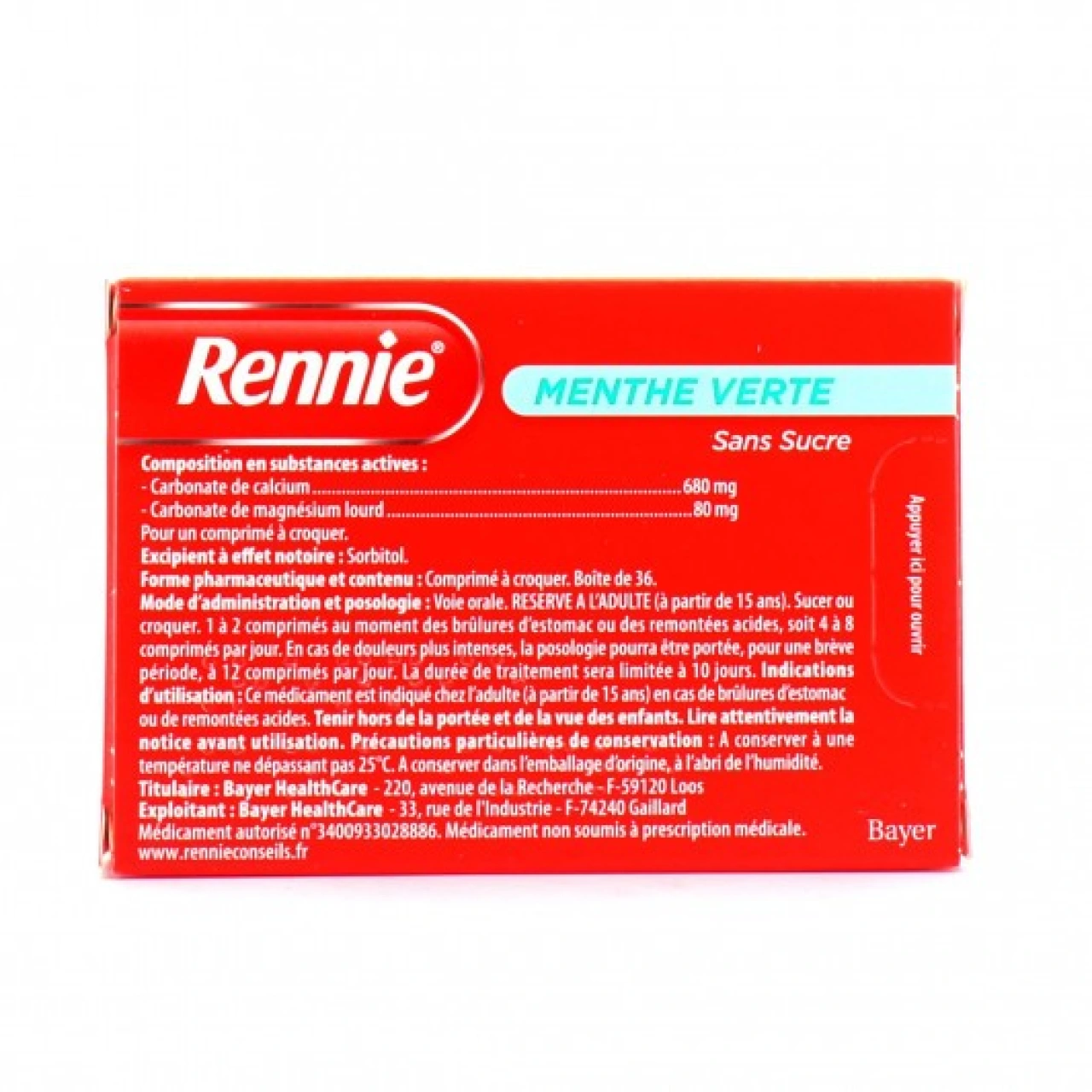 Rennie - Remontées acides et brûlures d'estomac - Vue 2