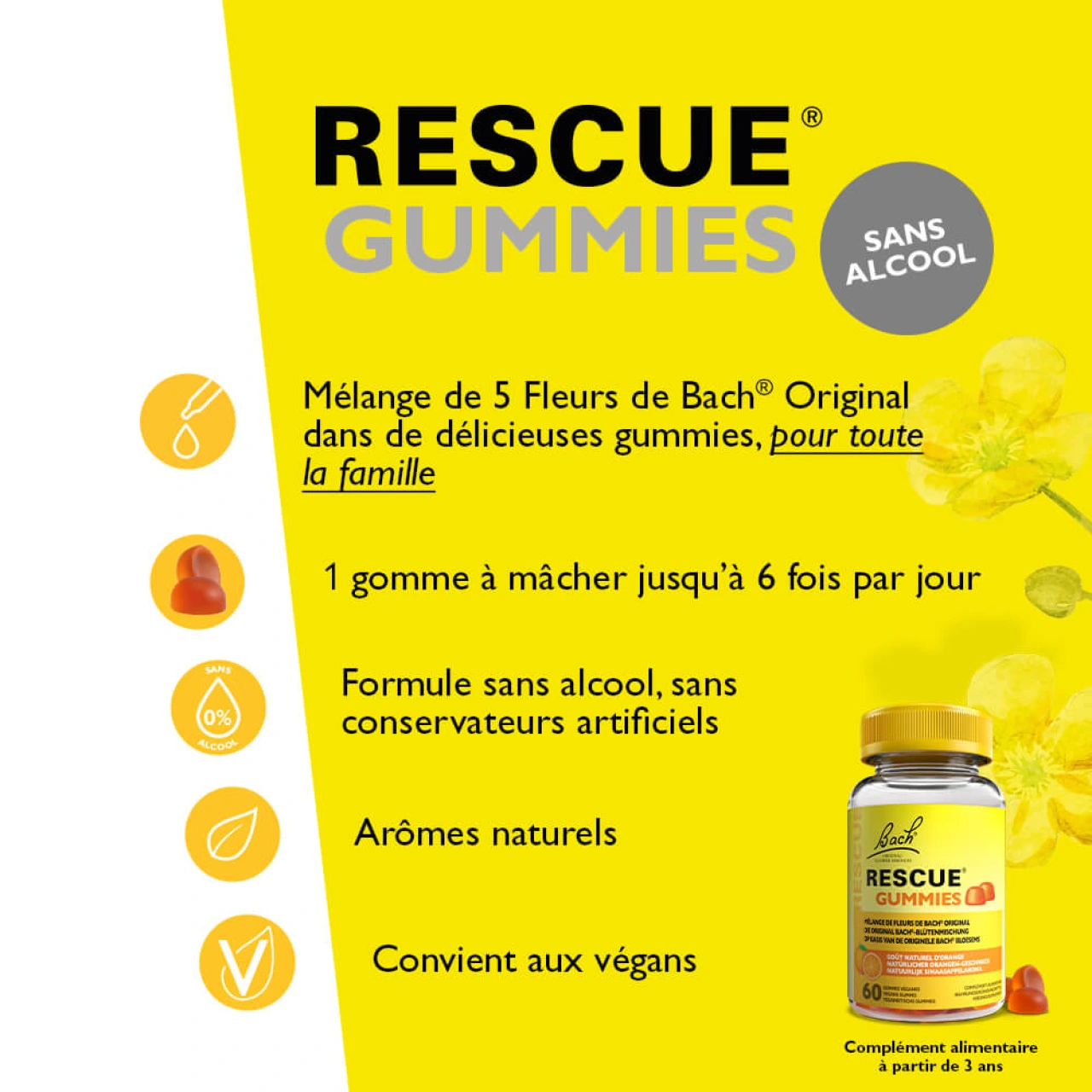 RESCUE® Jour Gummies Goût Orange - Vue 4