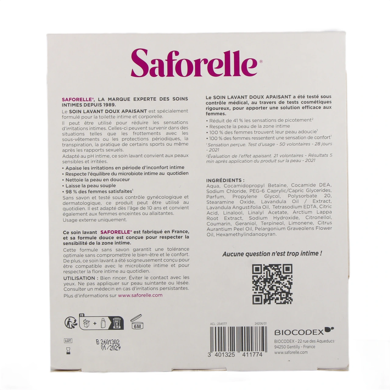 Saforelle Soin Intime Lavant Doux Savon Liquide - Vue 3