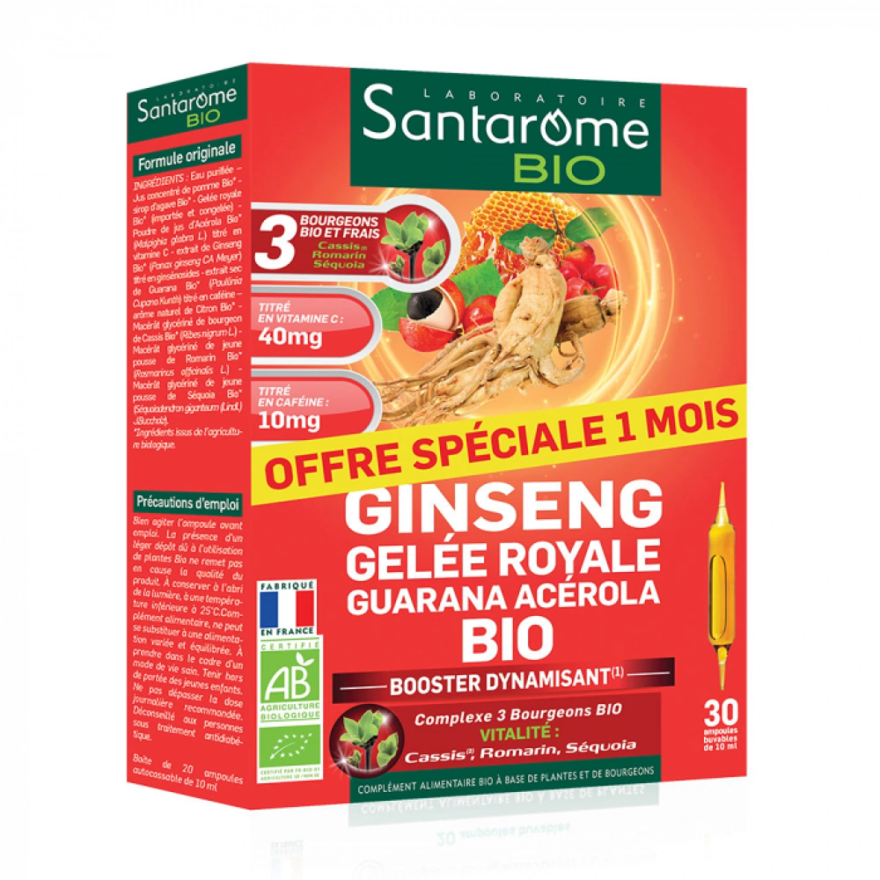 Santarome Bio Ginseng Gelée Royale Guarana Acérola - Vue 3