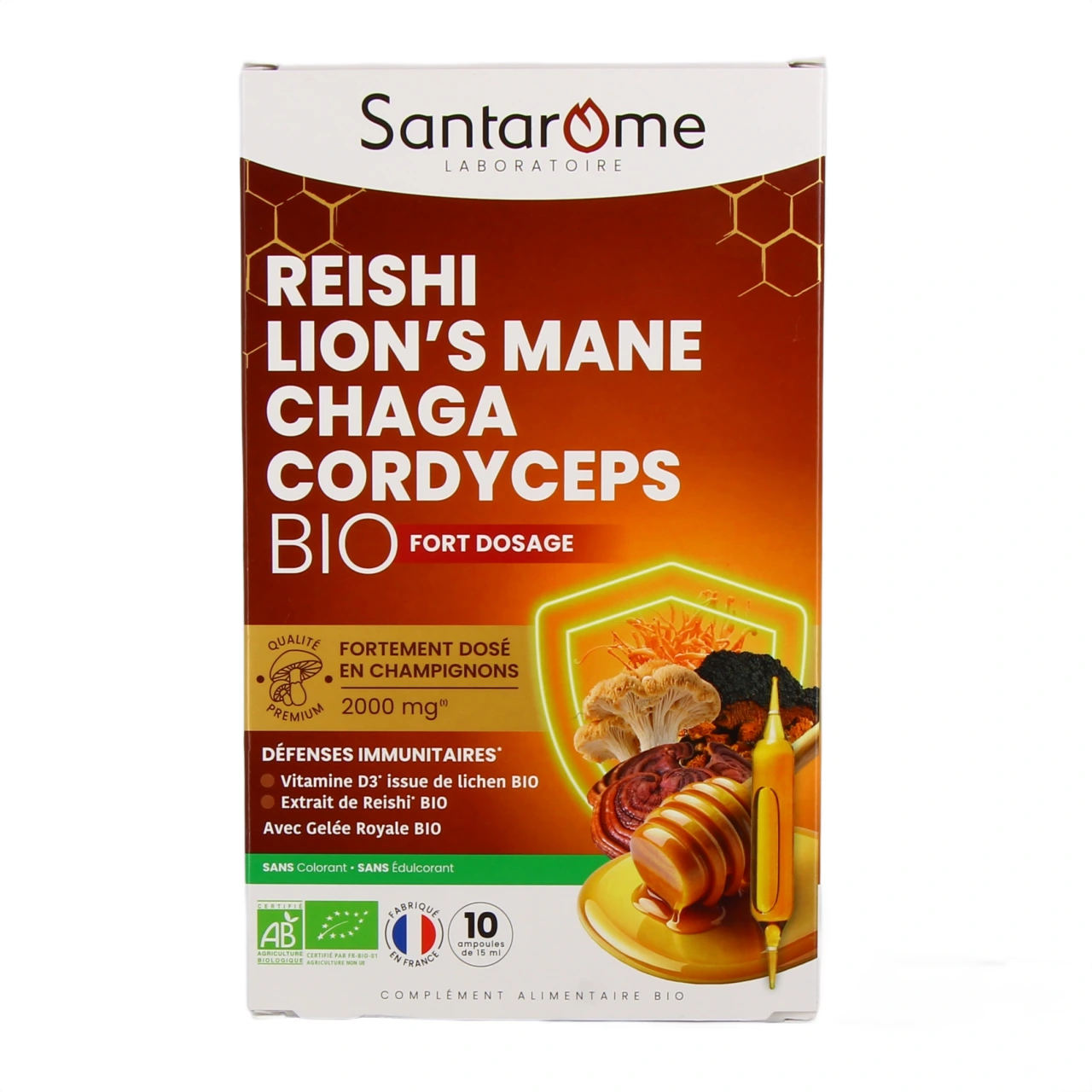 Santarome Reishi Lion's Mane Chaga Cordyceps Bio - Vue 2