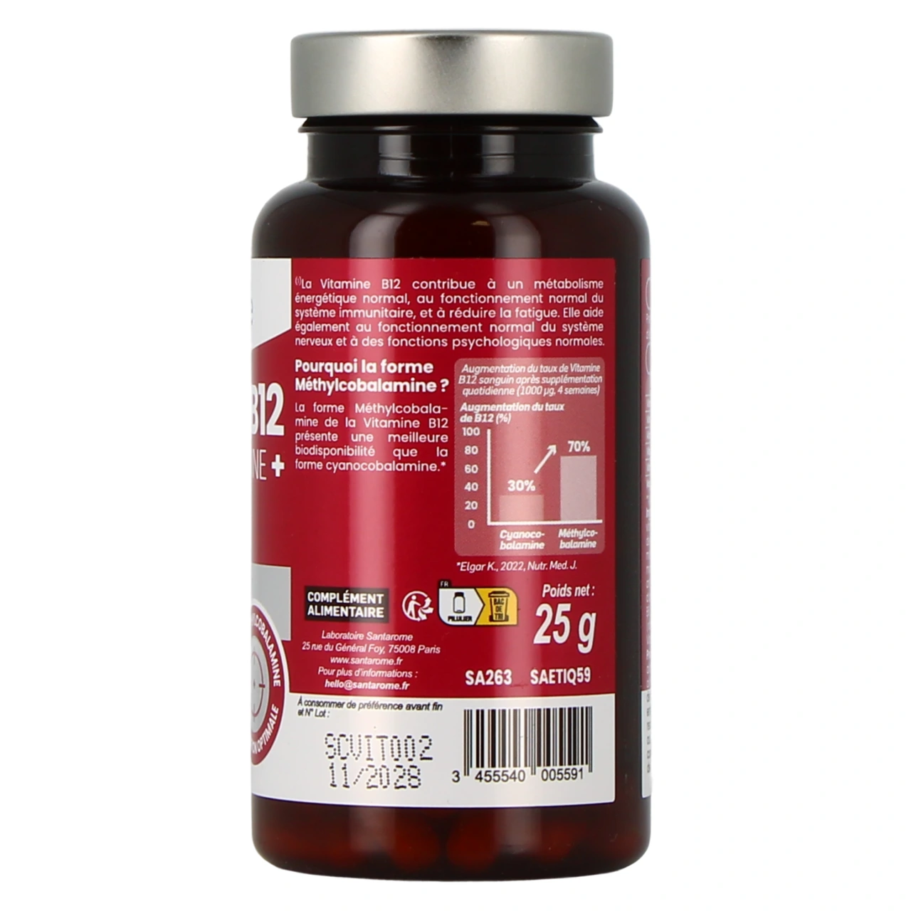 Santarome Vitamine B12 Méthylcobalamine - Vue 3