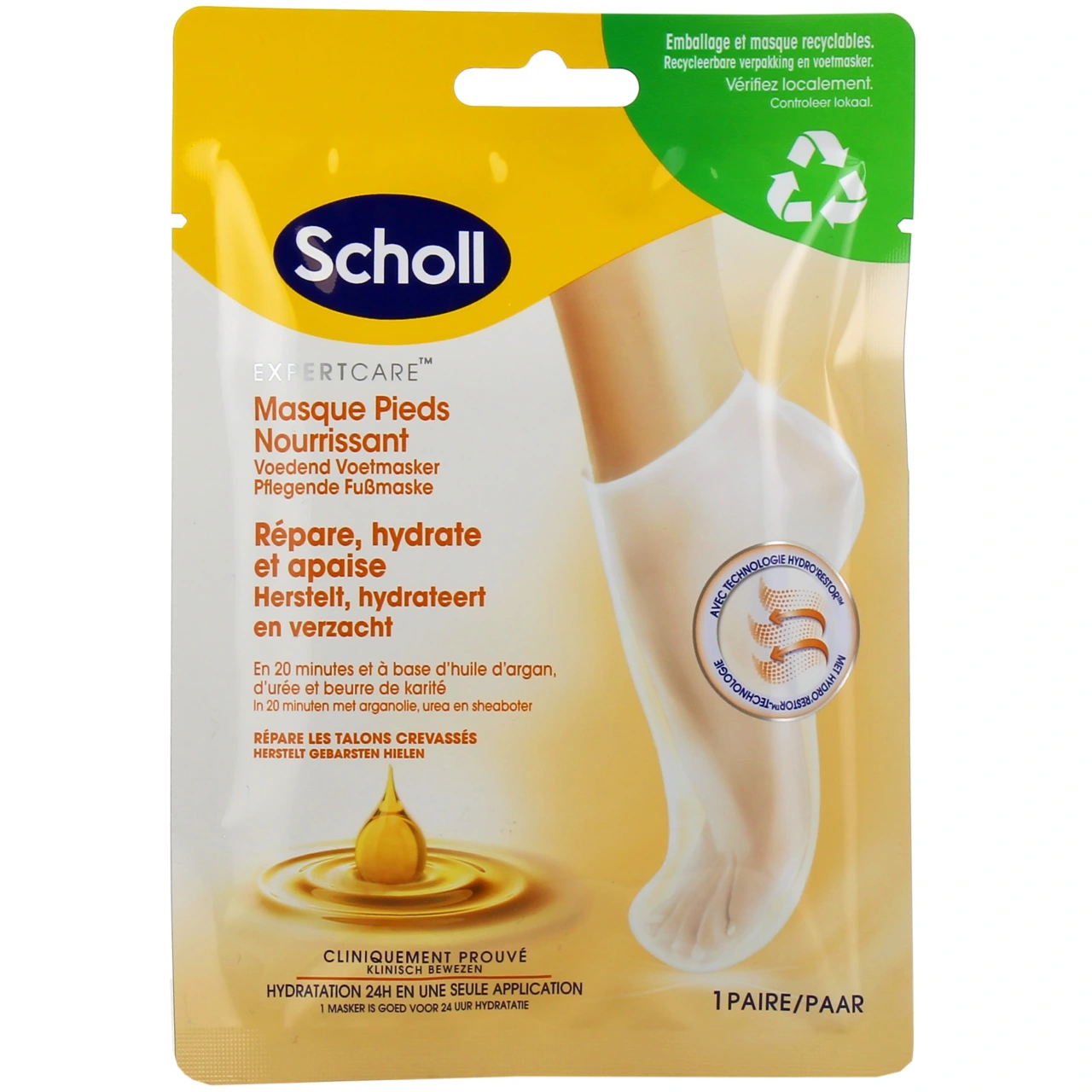 Scholl Masque Pieds Nourrissant Huile d'Argan - Scholl