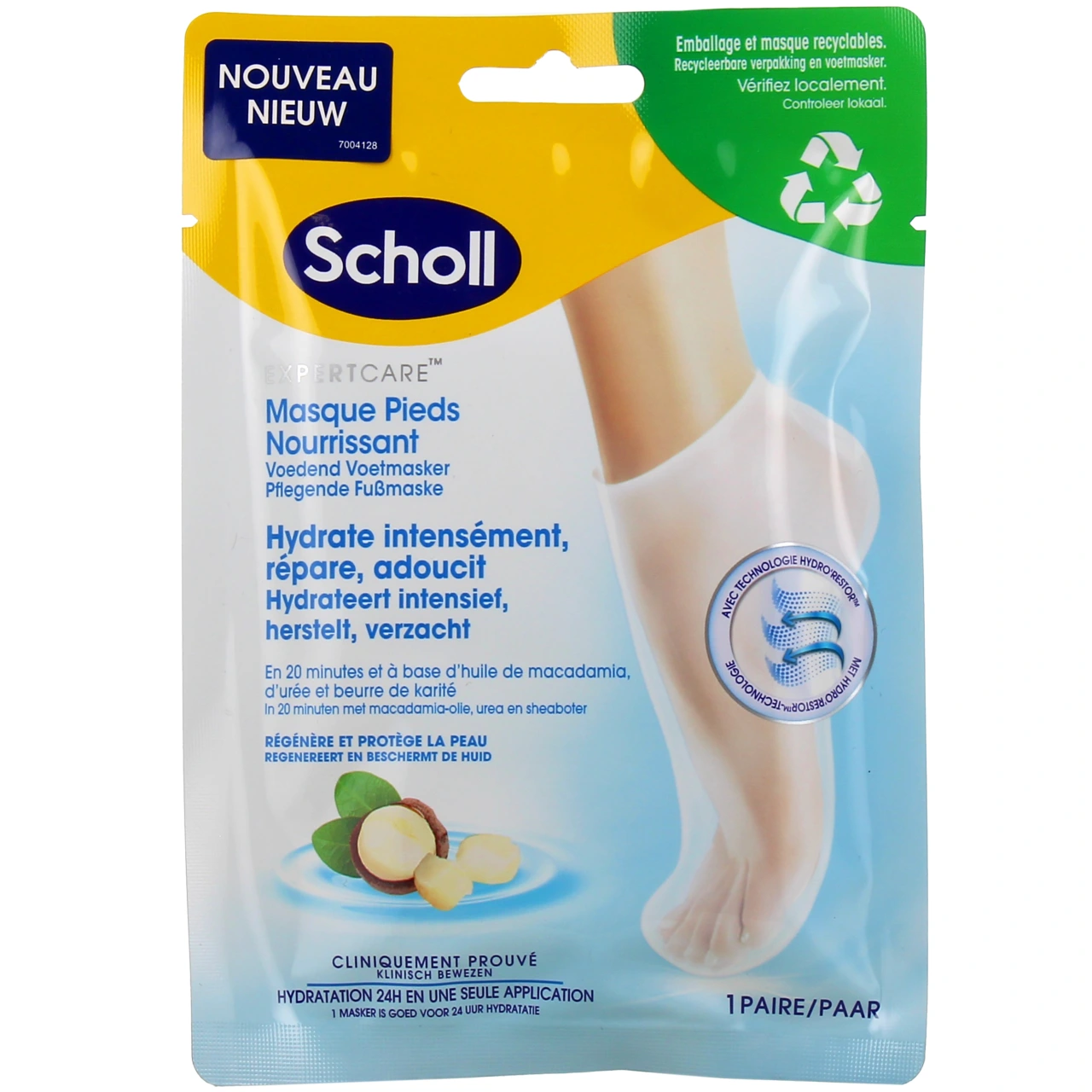Scholl Masque Pieds Nourrissant Huile de Macadamia - Scholl