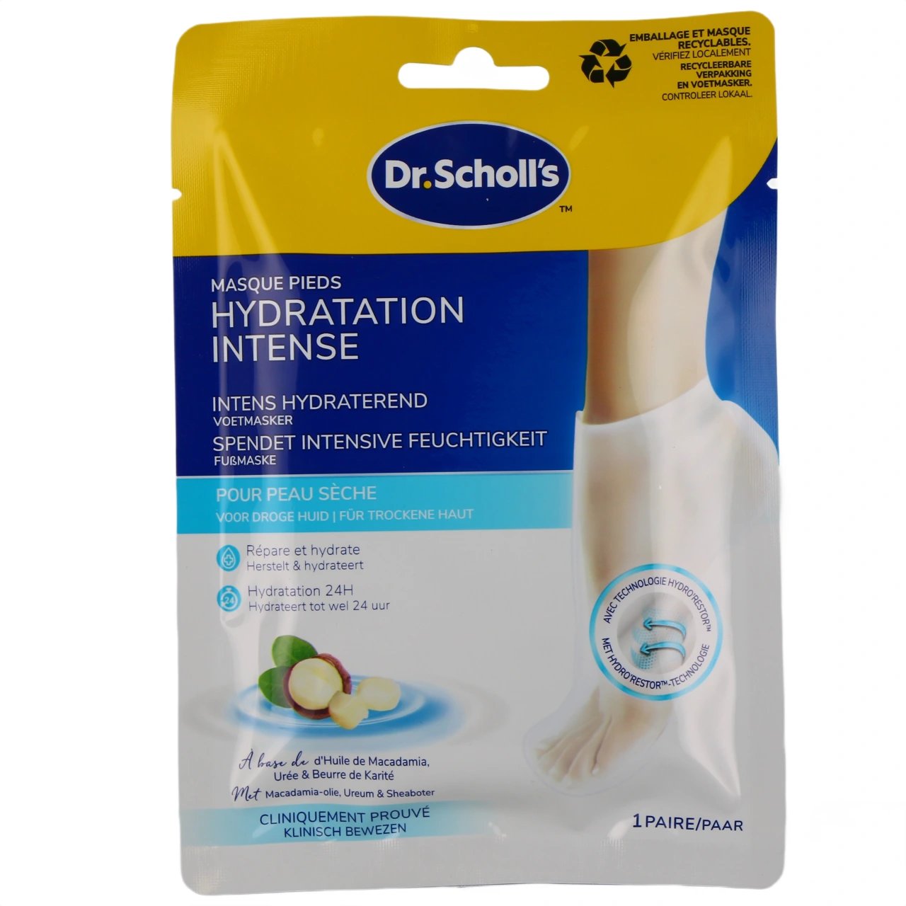 Scholl Masque Pieds Nourrissant Huile de Macadamia - Scholl