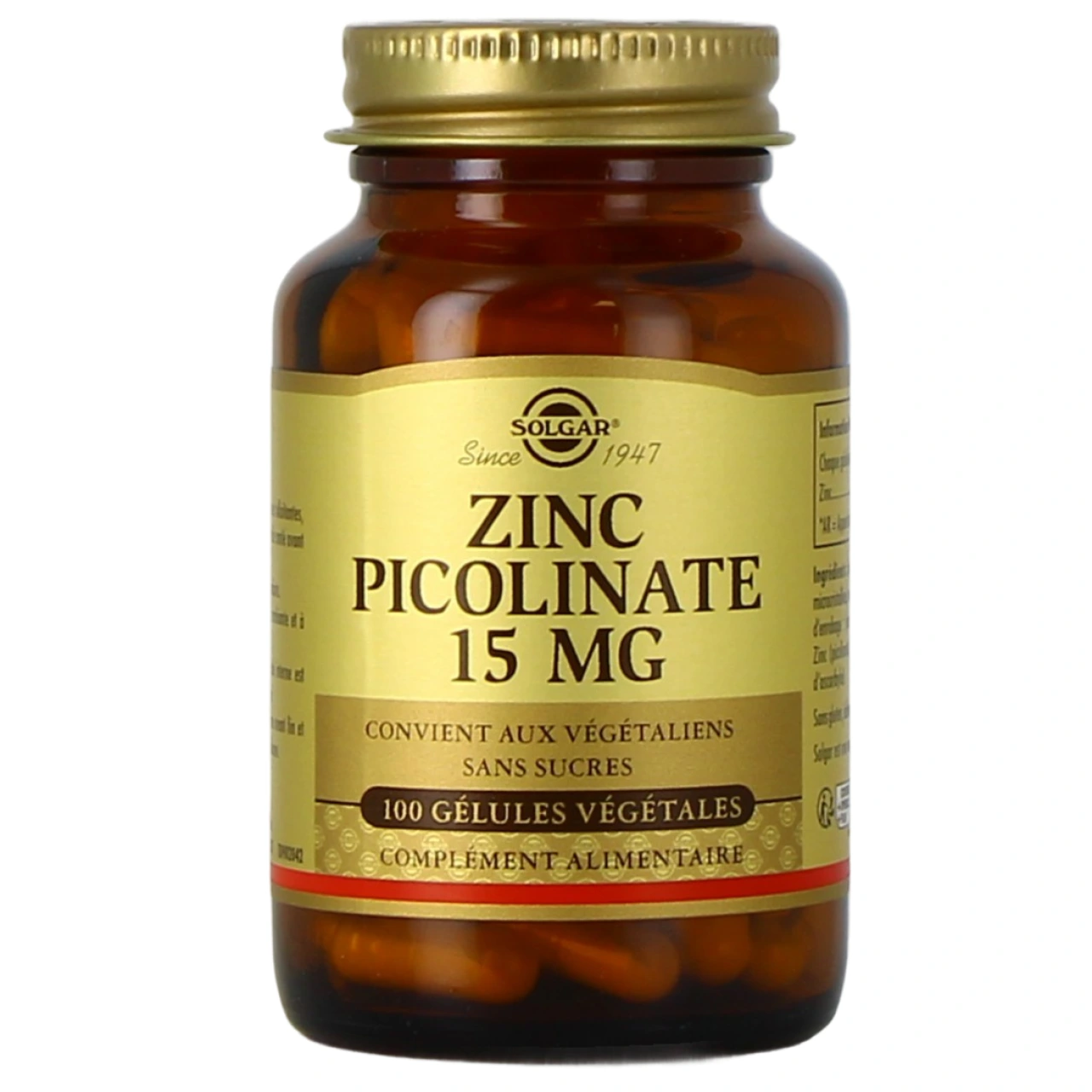 Solgar Zinc Picolinate - Vue 2