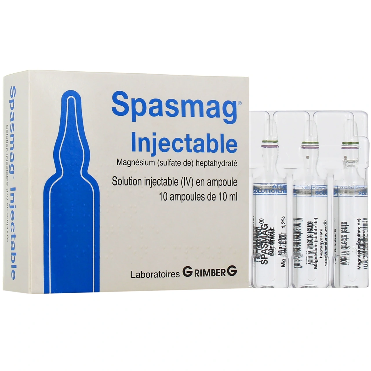 Spasmag injectable 10 ampoules de 10ml - GrimberG