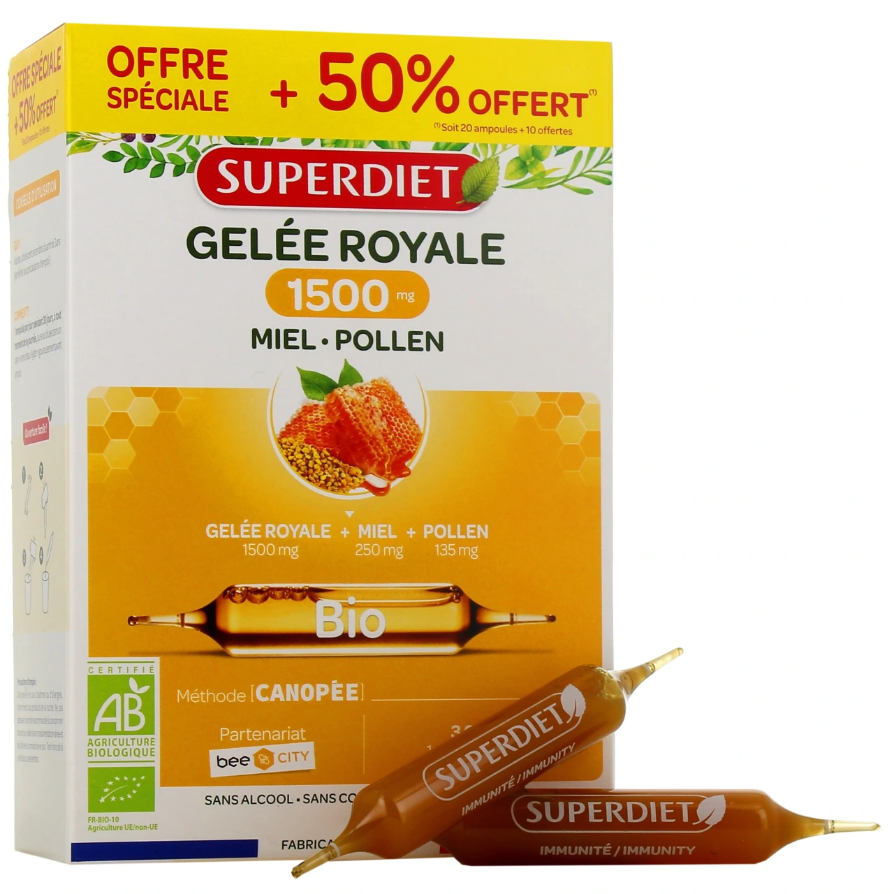 Super Diet Gelée Royale 1500 mg Miel Pollen Bio - Vue 3