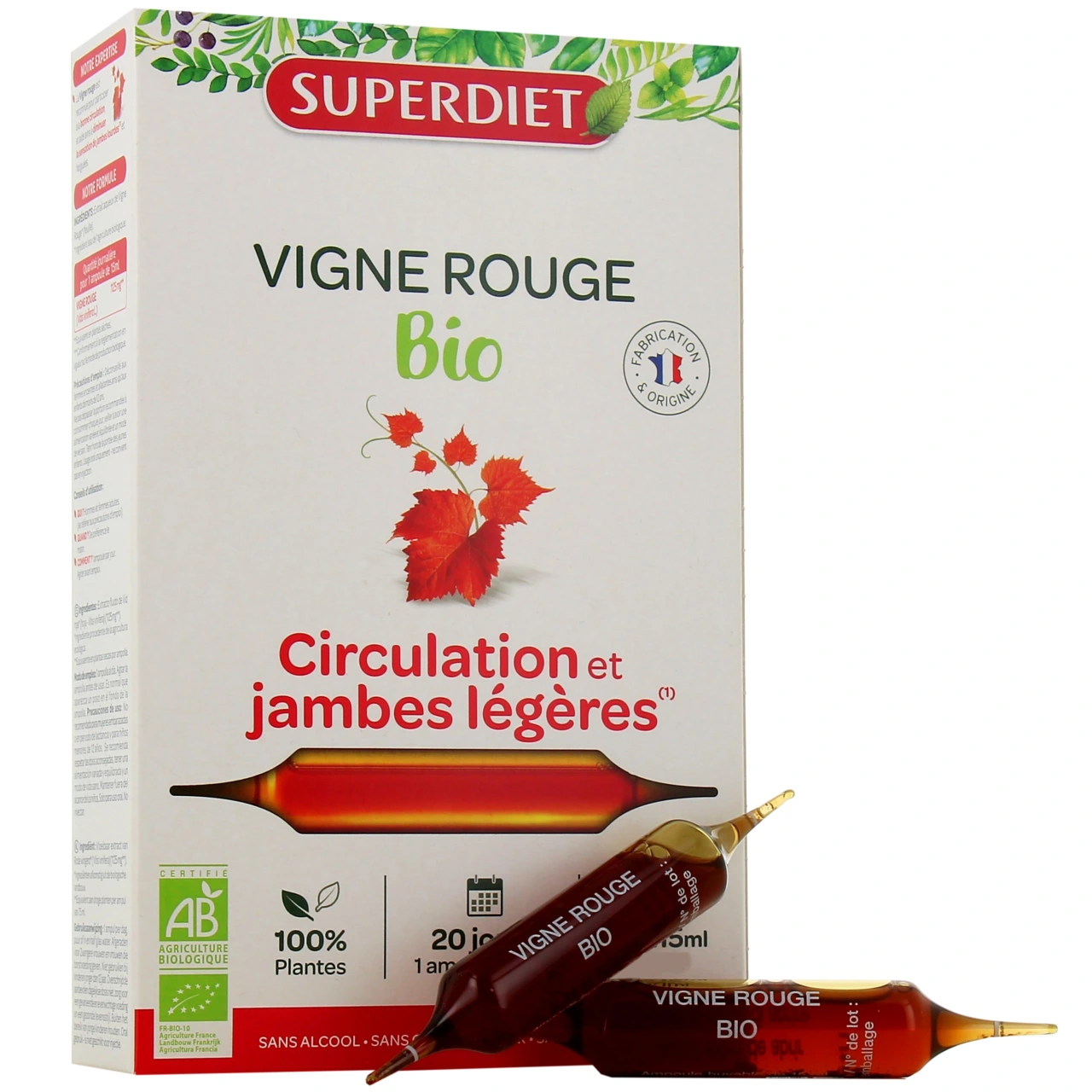 SuperDiet Vigne Rouge Solution Buvable Jambes Légères - Superdiet
