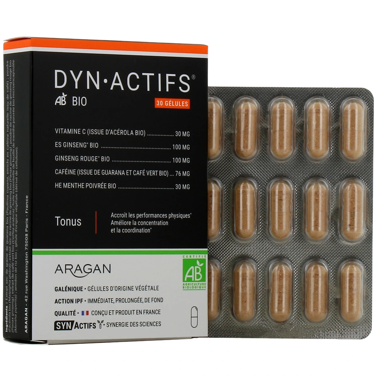 Synactifs Dyngreen Tonus 30 gélules Bio - Synactifs