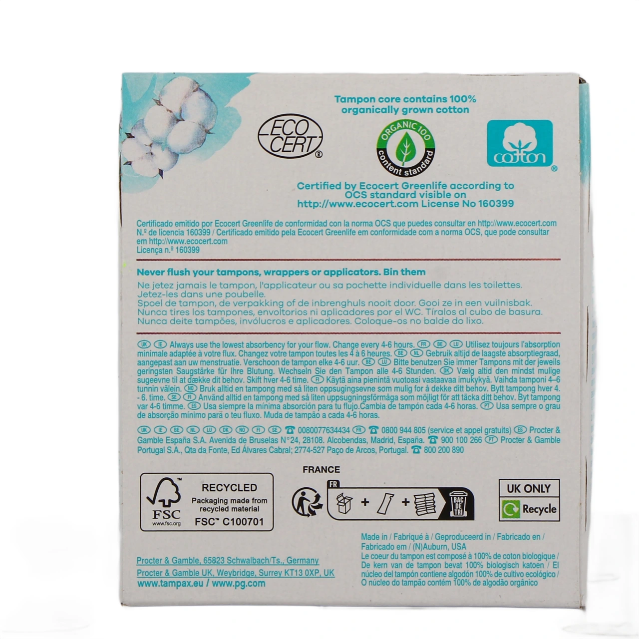 Tampax Compak Cotton Tampons Périodiques - Vue 3