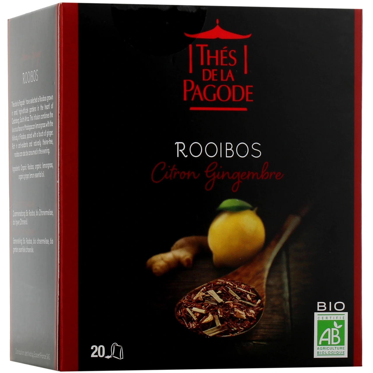 Thés de la Pagode Rooibos Citron Gingembre Bio - Vue 4
