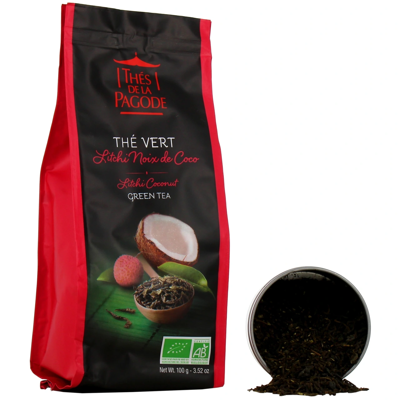 Thés de la Pagode Thé Vert Litchi Noix de Coco Bio - Thés de la Pagode