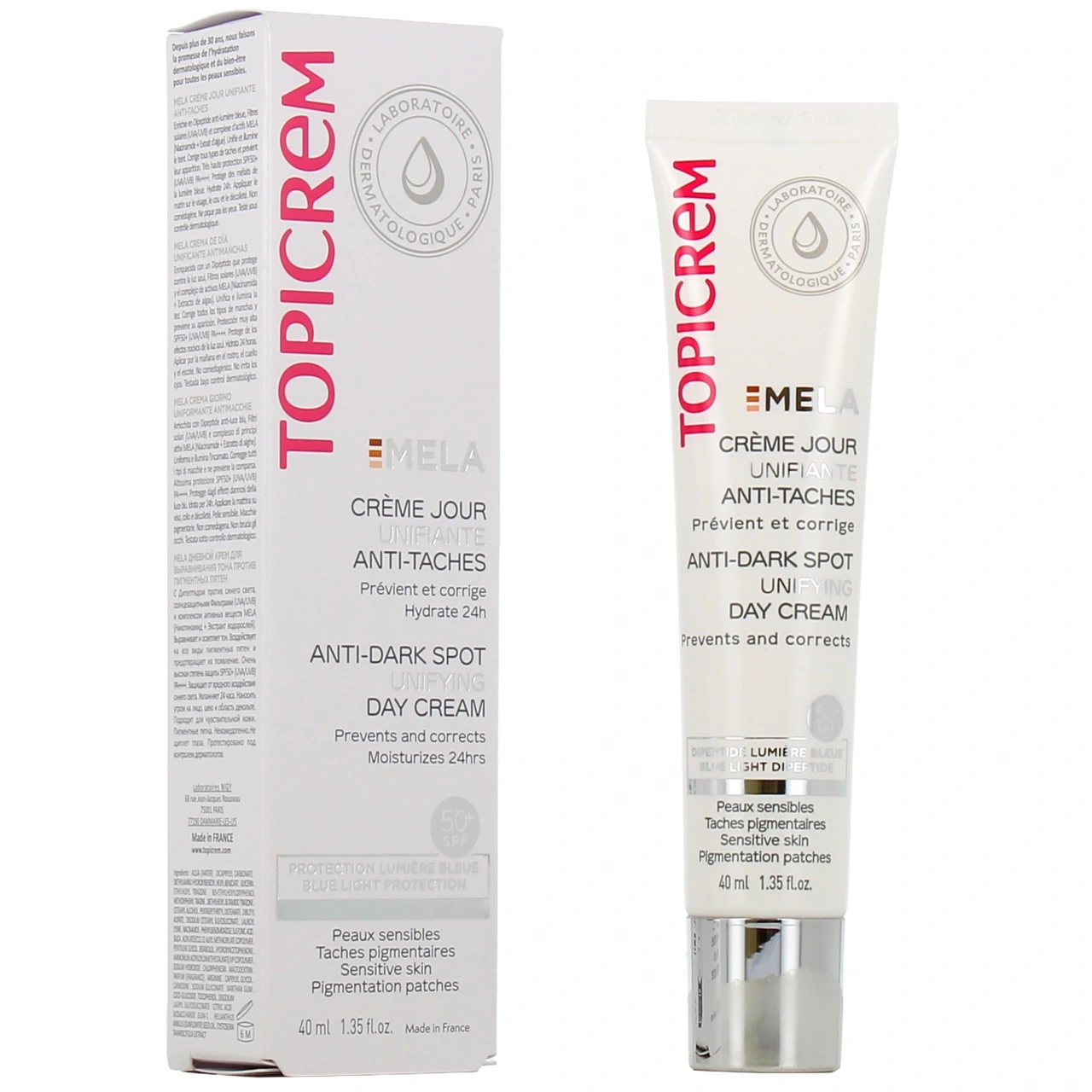 Topicrem Mela Crème Jour Unifiante Anti-Taches SPF 50+ - Topicrem