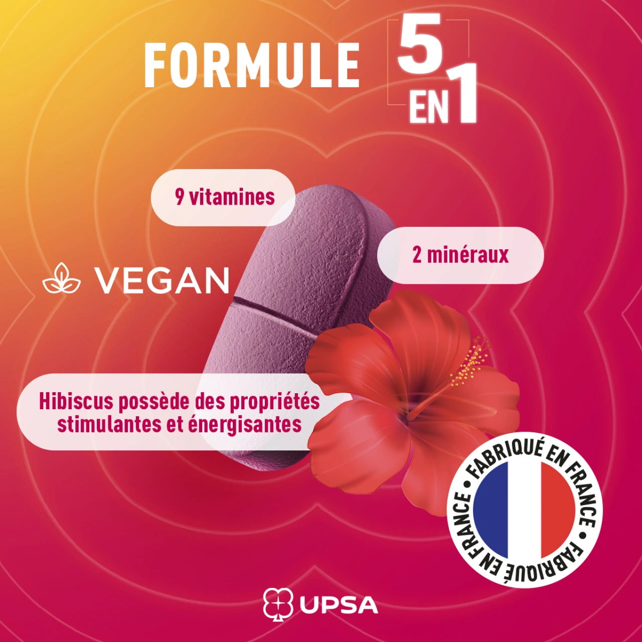 UPSA Energie Multivitamines Hibiscus - Vue 5