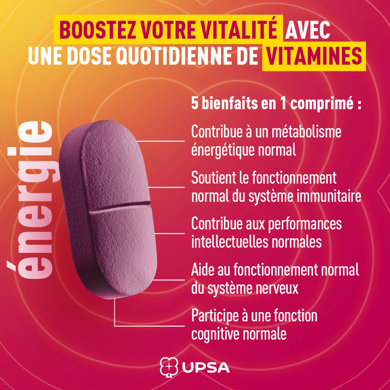 UPSA Energie Multivitamines Hibiscus - Vue 4