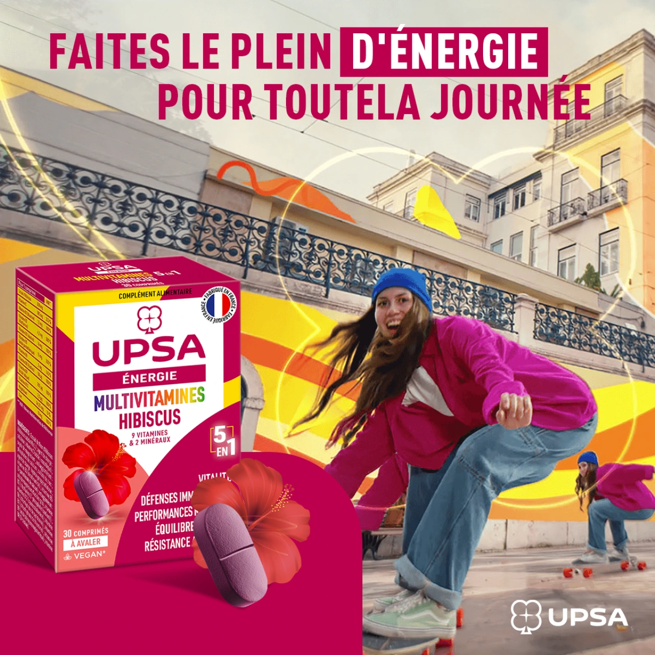UPSA Energie Multivitamines Hibiscus - Vue 7
