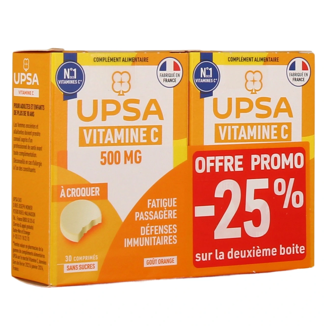 UPSA Vitalité Vitamine C 500 mg Comprimés à Croquer - UPSA