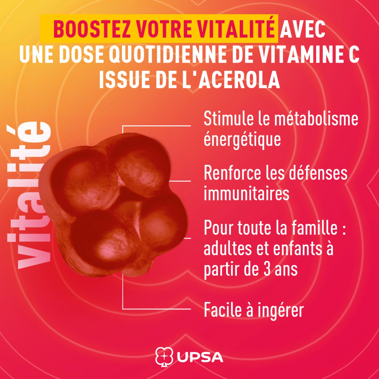 UPSA Vitalité Vitamine C Acérola Kids - Vue 4