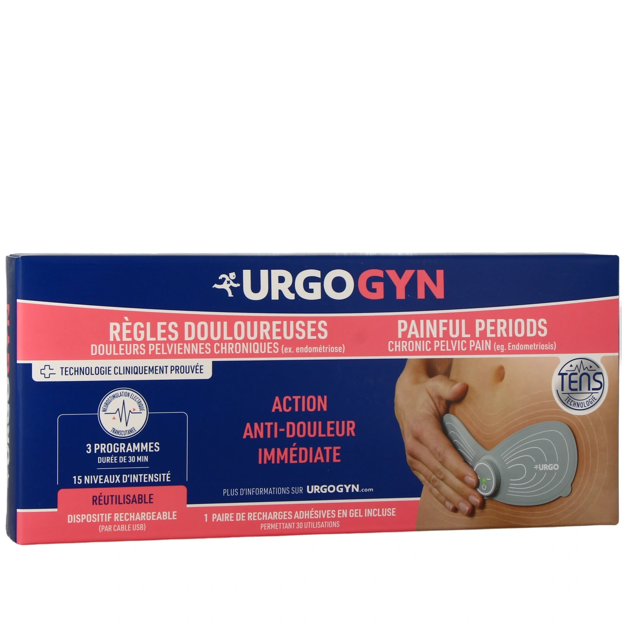 Urgo Patch Electrothérapie règles douloureuses rechargeable - URGOGYN - Urgo