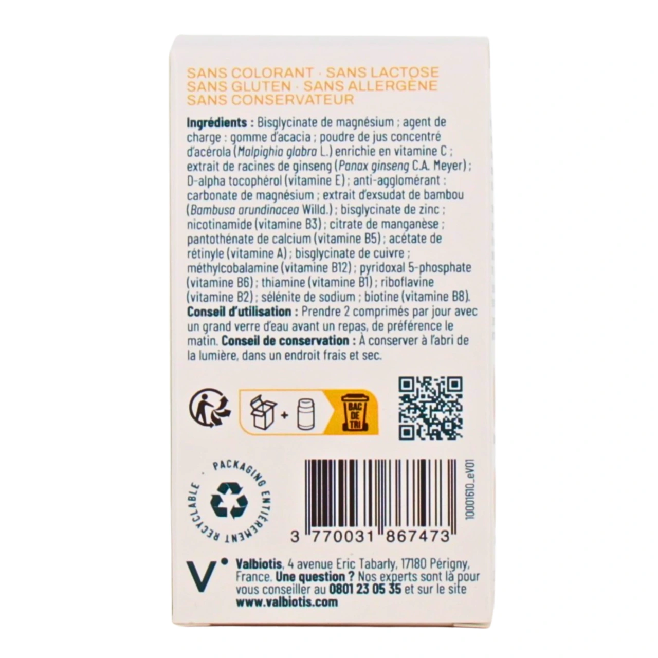 Valbiotis Plus Multi-Vitamines - Vue 3