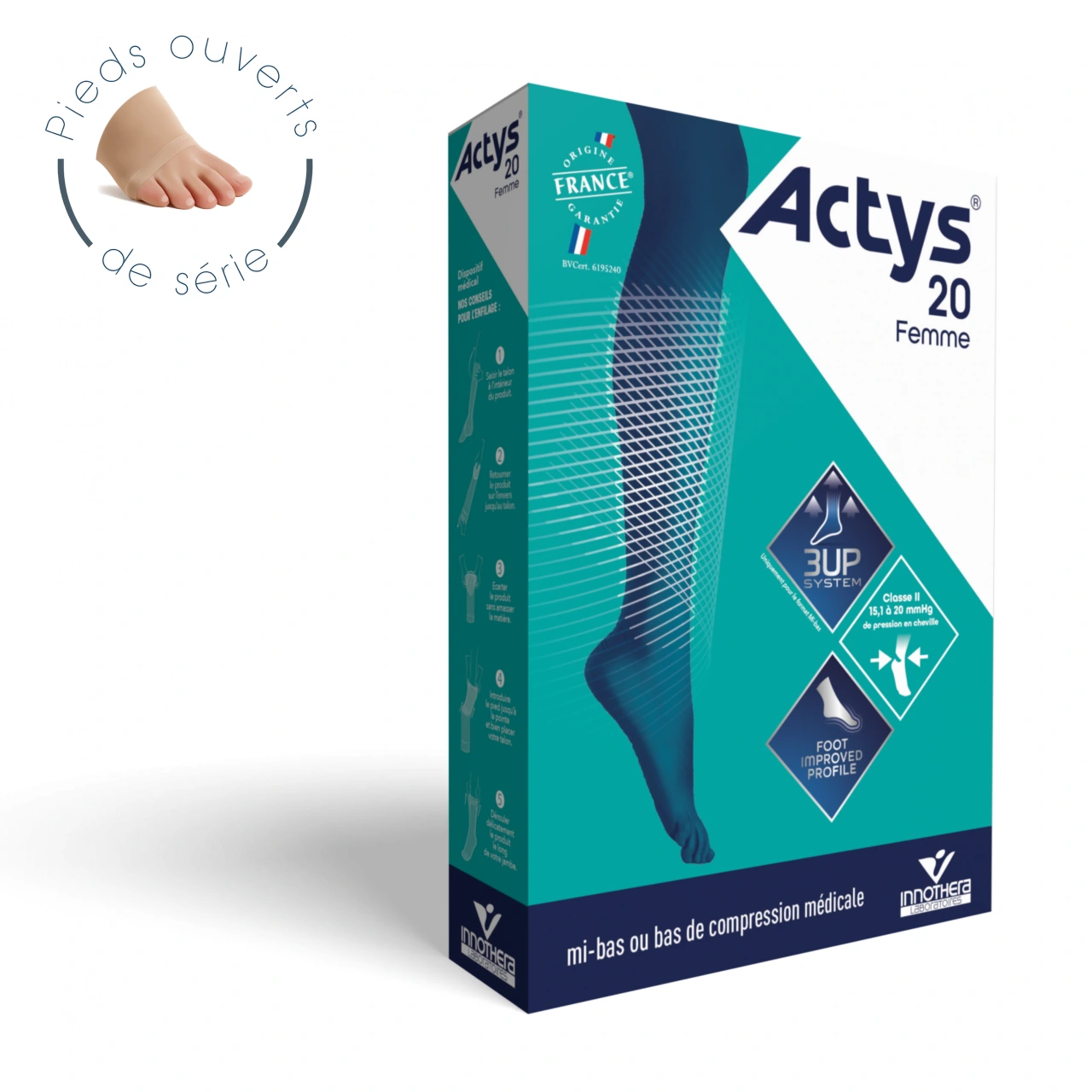 Varisma Actys 20 Bas de contention Femme Classe 2 Pieds Ouverts - Vue 3