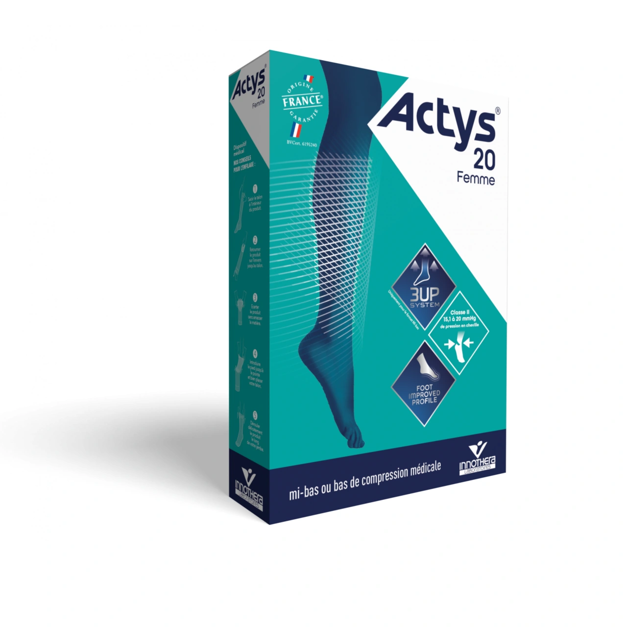 Varisma Actys 20 Chaussettes de Contention Femme Pieds Ouverts Classe 2 - Vue 3