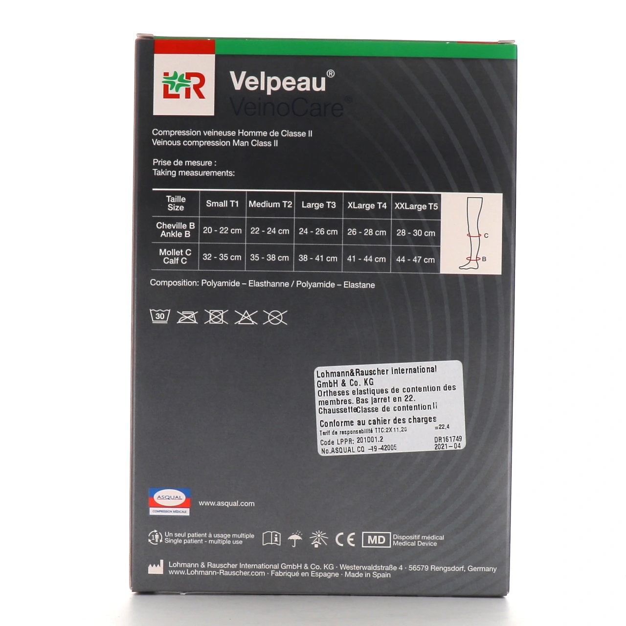 Velpeau VeinoCare Chaussettes de Contention Homme Classe 2 - Vue 2