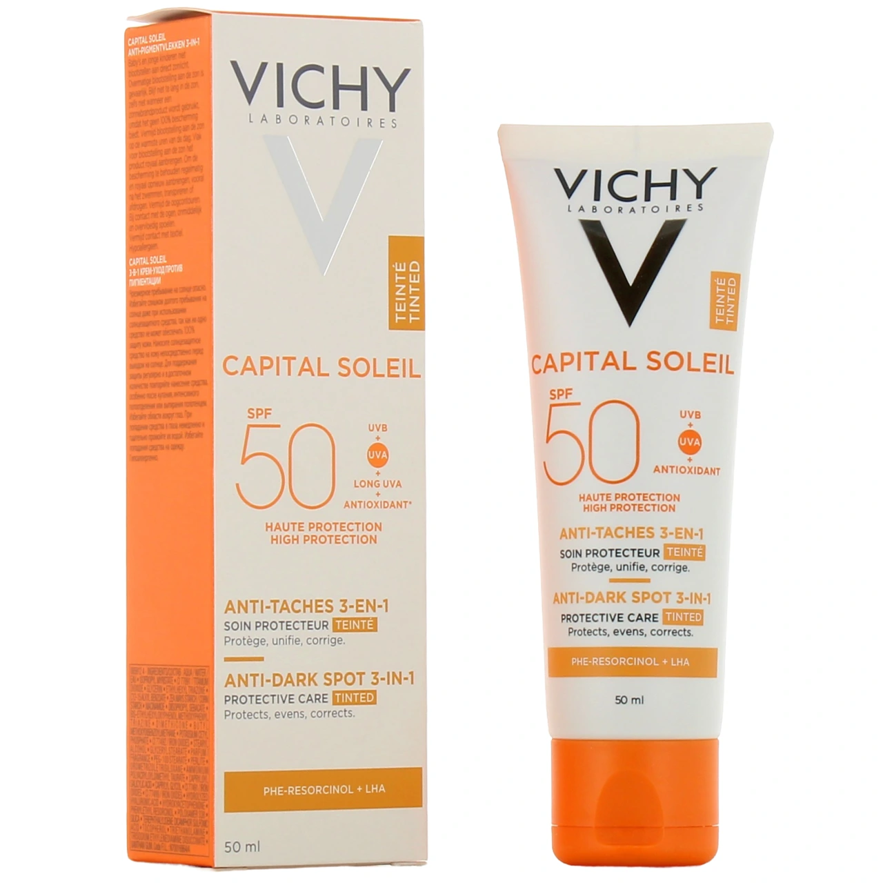 Vichy Capital Soleil Anti-Taches 3-en-1 Soin Quotidien Teinté SPF50+ - Capital Soleil