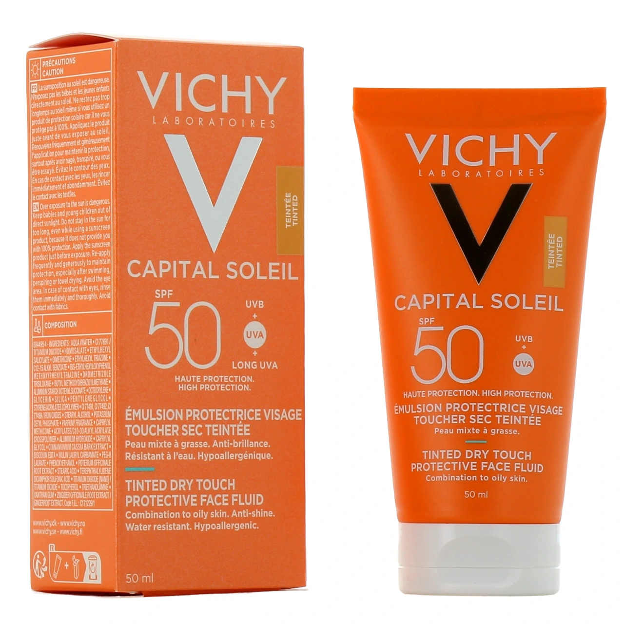 Vichy Capital Soleil BB Émulsion Toucher Sec Teintée SPF 50 - Capital Soleil