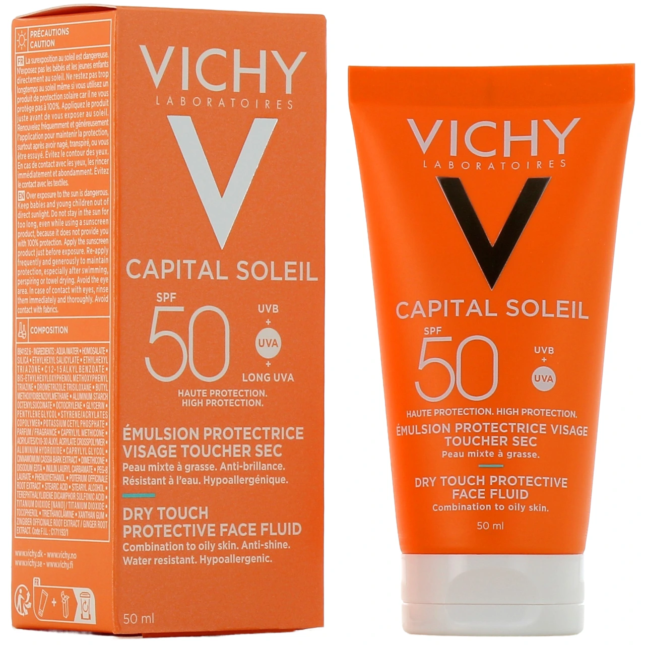 Vichy Capital Soleil Emulsion Toucher Sec Anti-Brillance SPF50 - Capital Soleil