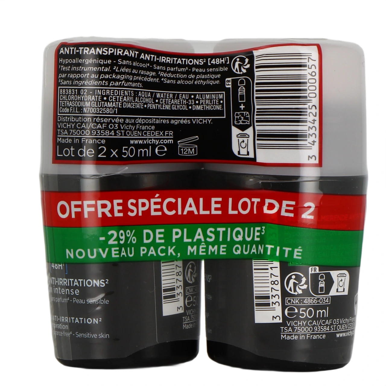 Vichy Homme Déodorant Anti-transpirant 48h Peaux sensibles - Vue 3