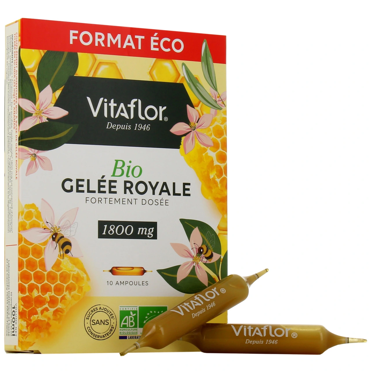 Vitaflor Bio Gelée Royale Fortement Dosée 1800 mg - Vitaflor