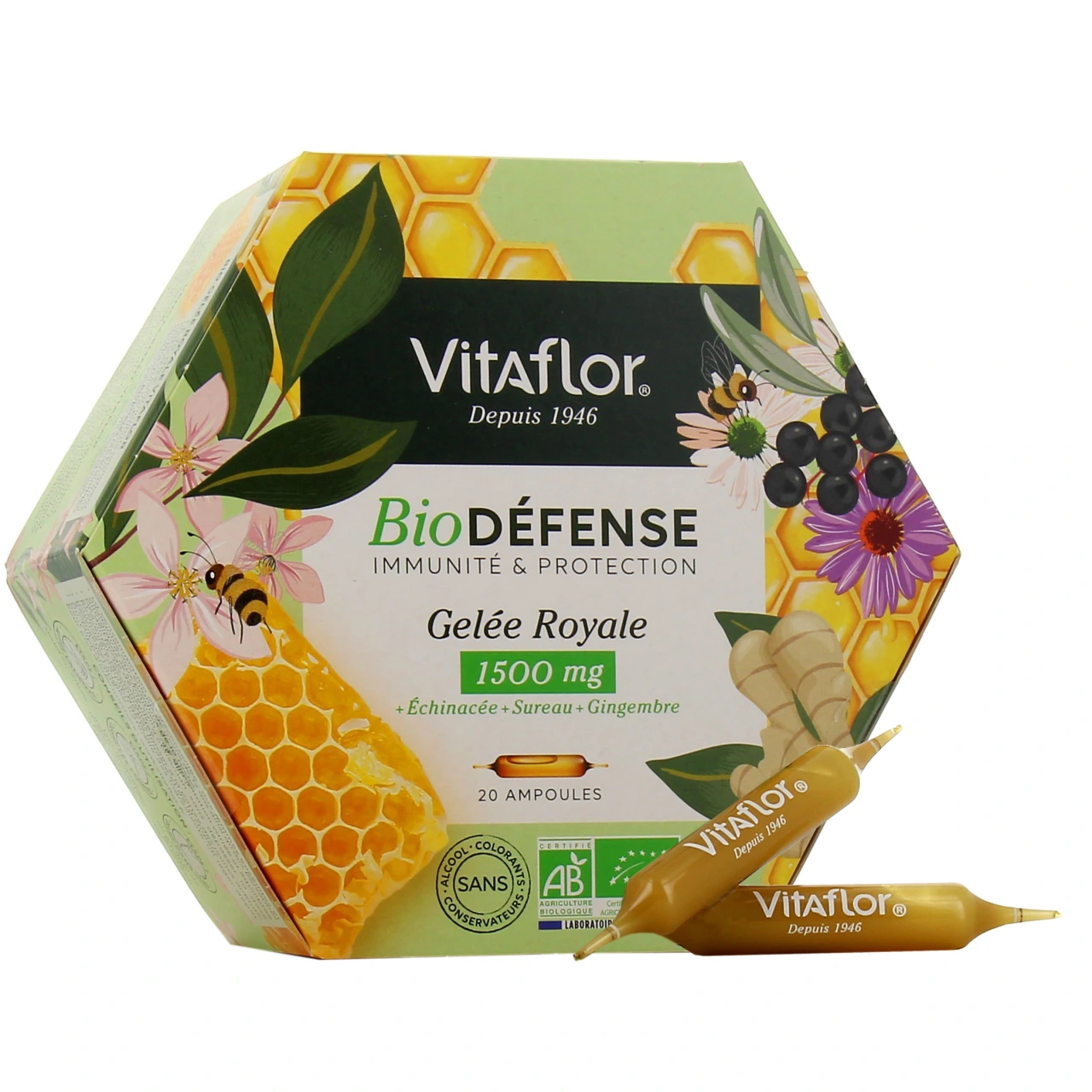 Vitaflor Gelée Royale BIO 1500 mg Défense + - Vitaflor