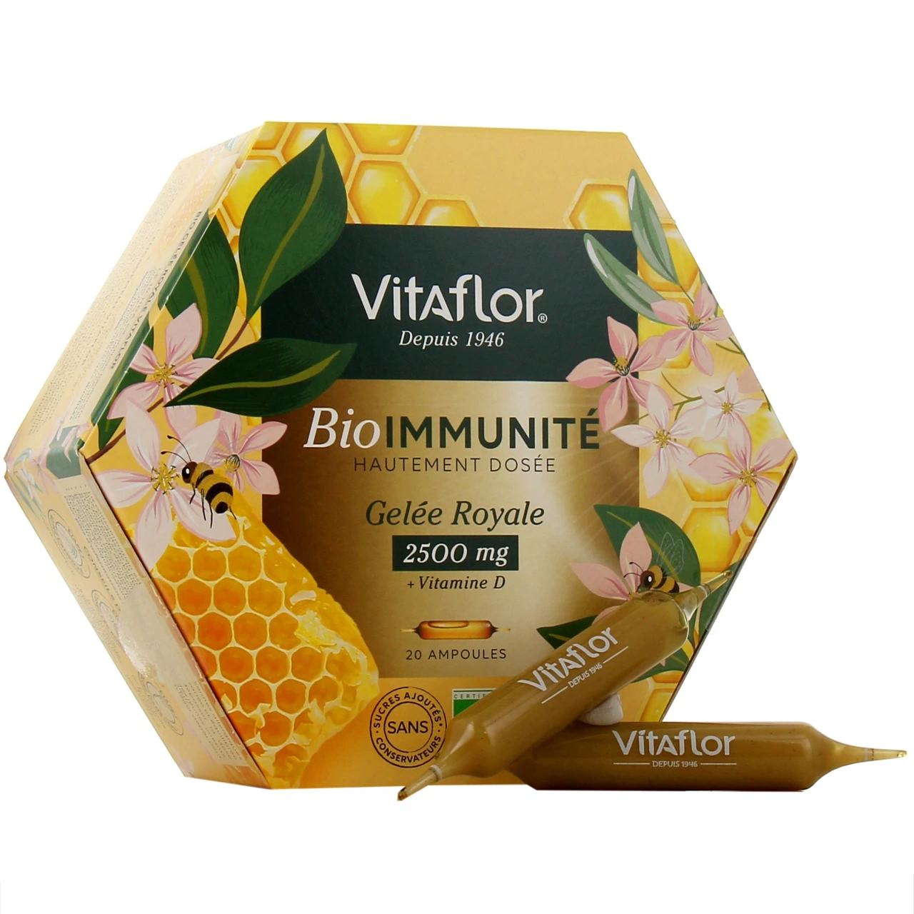 Vitaflor Gelée royale Bio 2500mg et vitamine D - Vitaflor