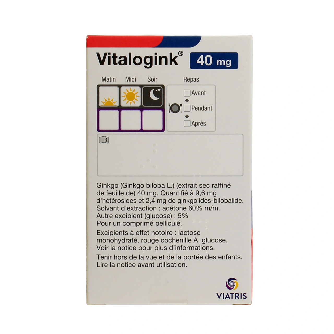 Vitalogink 40 mg 90 comprimés - Vue 3