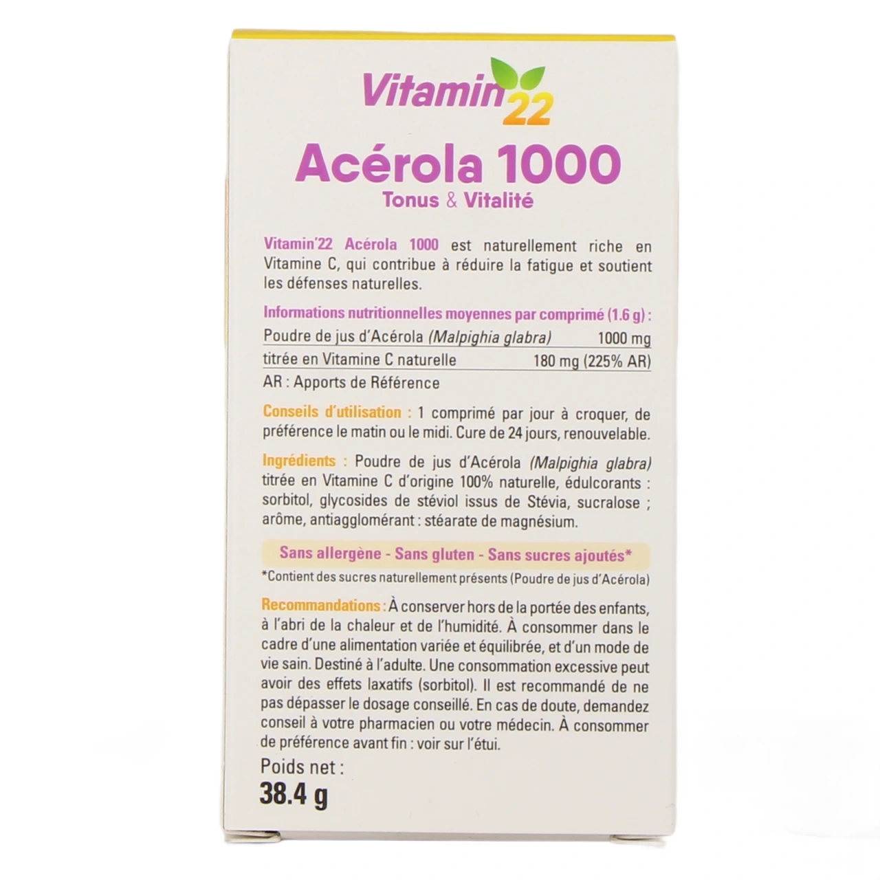 Vitamin'22 Acérola 1000 Vitamine C - Vue 3
