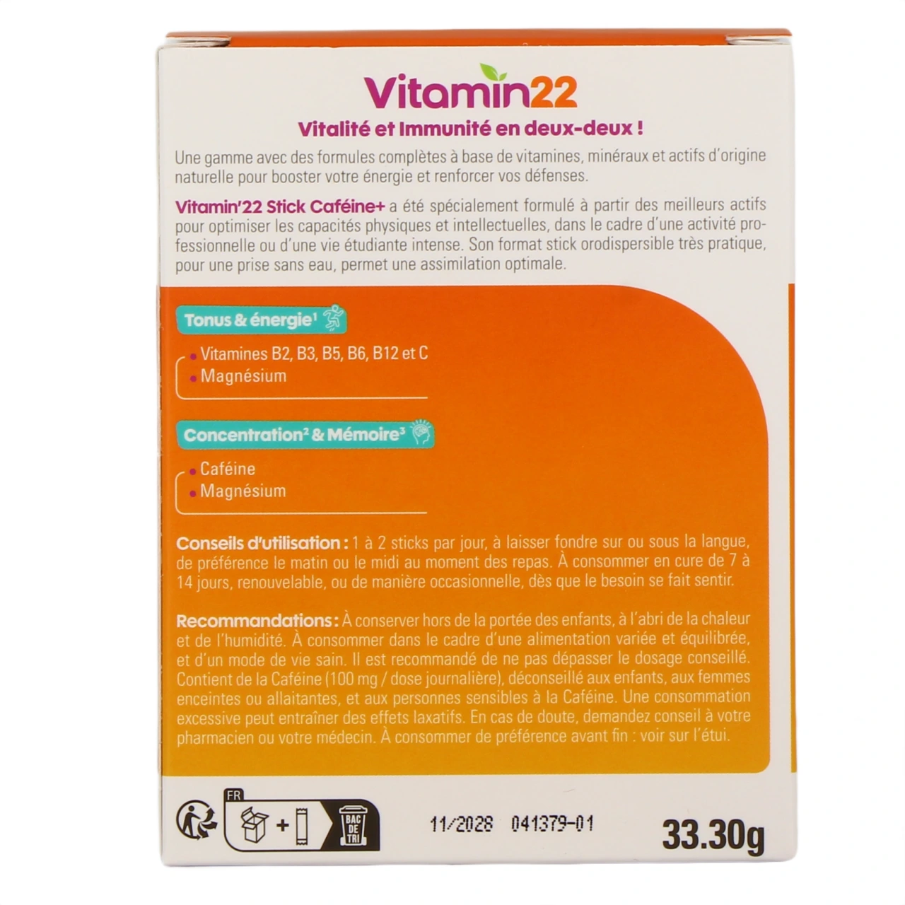 Vitamin'22 Caféine + Energy Instant - Vue 3