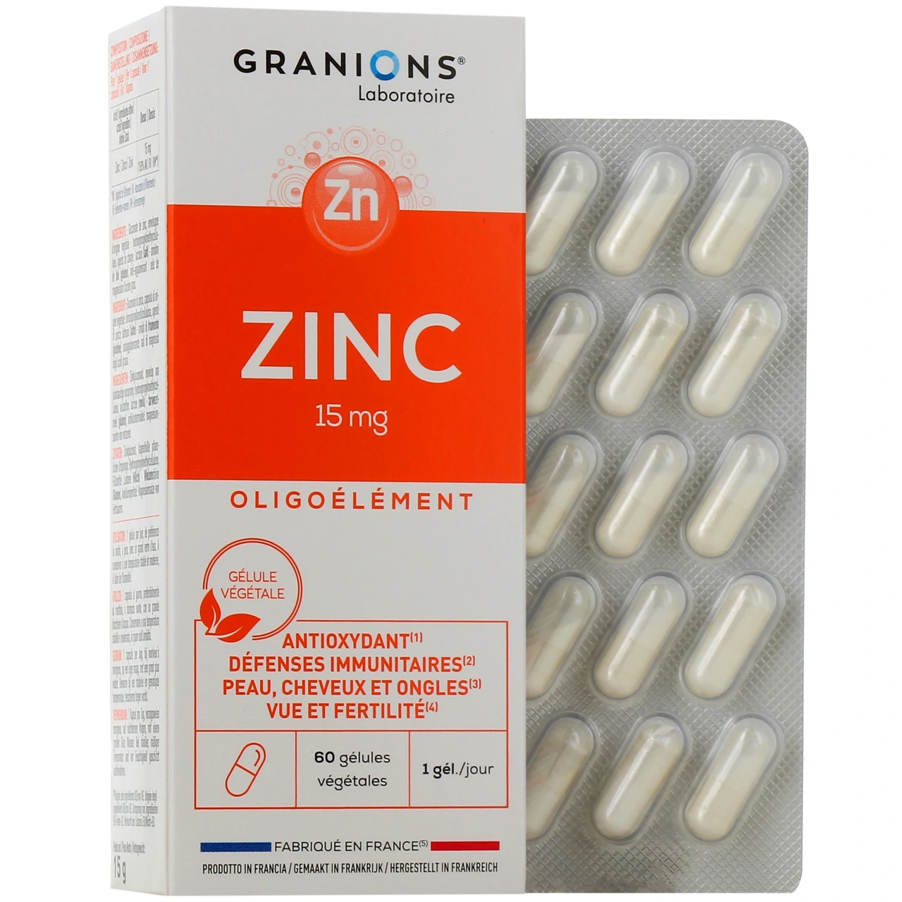 Zinc 15mg gélules défenses immunitaires - Granions