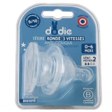 Dodie Initiation+ Tétine Ronde 3 Vitesses Anti-Colique