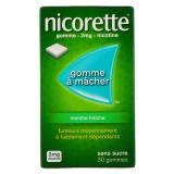 Nicorette gommes 2 mg sans sucre