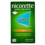 Nicorette gommes 2 mg sans sucre