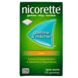 Nicorette gommes 2 mg sans sucre