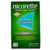 Nicorette gommes 2 mg sans sucre