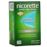 Nicorette gommes 2 mg sans sucre