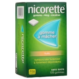 Nicorette gommes 4 mg sans sucre