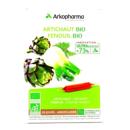 Arkofluides Artichaut Fenouil BIO 20 ampoules