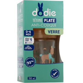 Dodie Sensation+ Biberon Verre Anti-Colique Tétine Plate 0-6 mois